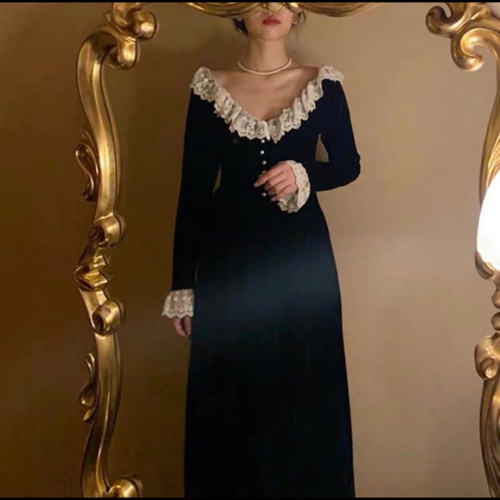 Black Velvet Reversible Dress